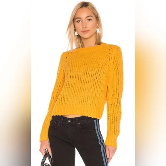 Rag & Bone Mustard Wool Arizona Crew Sweater - Picture 5 of 12